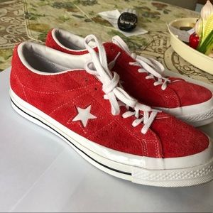 Converse One Star Suede Red Shoes